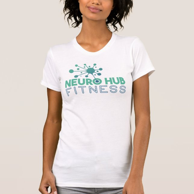 Neuro Hub Fitness Women's White Logo T-Shirt (Framsida)