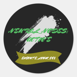 Neuro_Nodes: Neural Override Command Runt Klistermärke