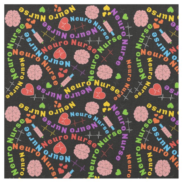 Neuro Nurse Black Fabric Tyg (Närbild)