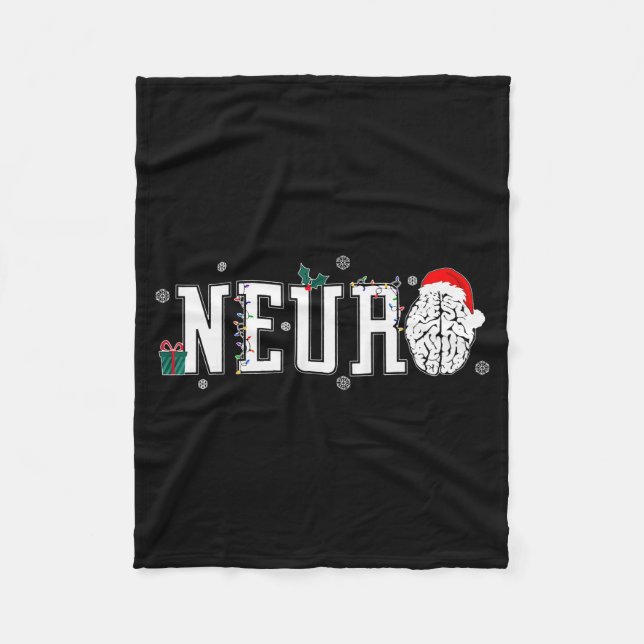 Neuro Nurse Brain Santa Hat Neuroscience Nursing C Fleecefilt (Framsidan)