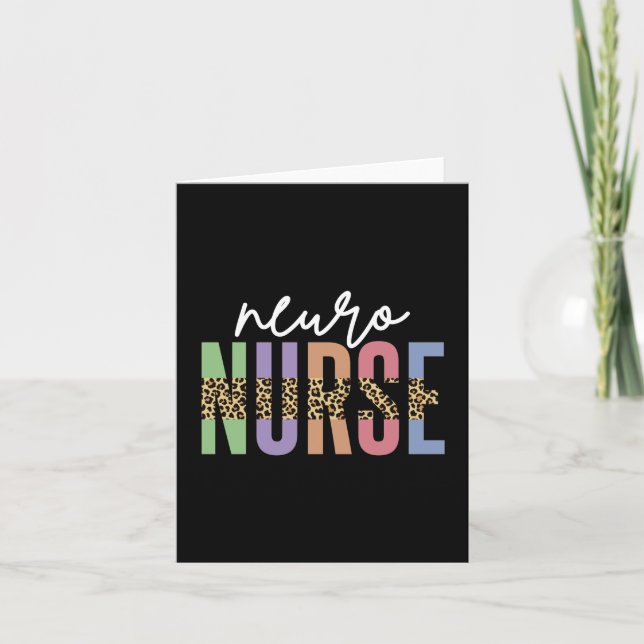 Neuro Nurse cheetah RN-sjuksköterskeuppskrivningsg Kort (Framsida)
