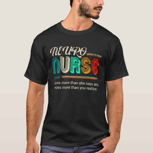 NEURO Nurse Definition Quote Vintage Stil T Shirt (Framsida)