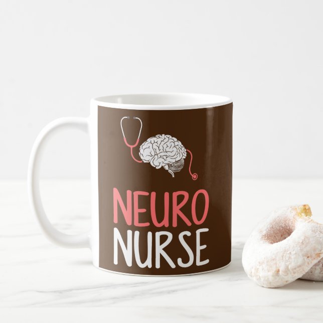 Neuro Nurse neurologi hjärnneurovetenskap  Kaffemugg (Med munk)