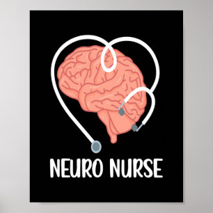 Neuro Nurse Stethoscope Neurology Nurse Poster