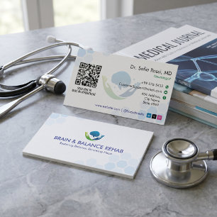 Neuro Rehab-verksamhet Minimalistisk Vit Visitkort
