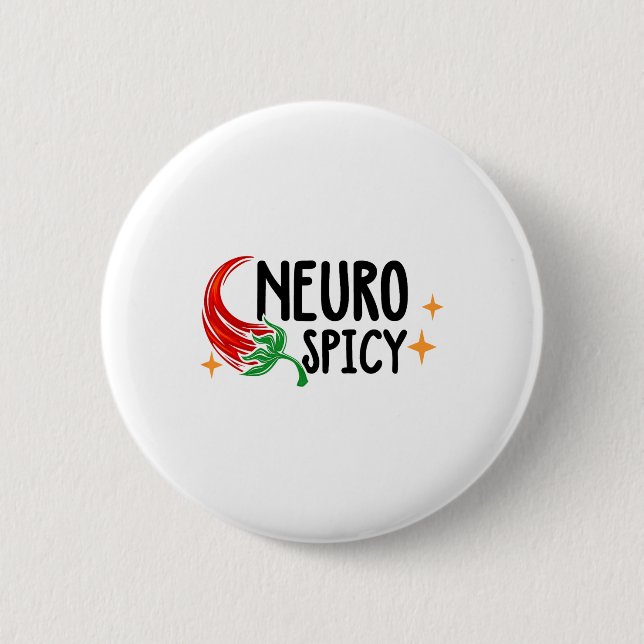 Neuro Spicy Neurodiversity - Adhd - Autism Awarene Knapp (Framsida)
