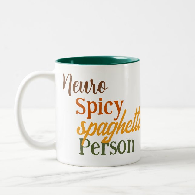 Neuro Spicy Spaghetti Person Två-Tonad Mugg (Vänster)