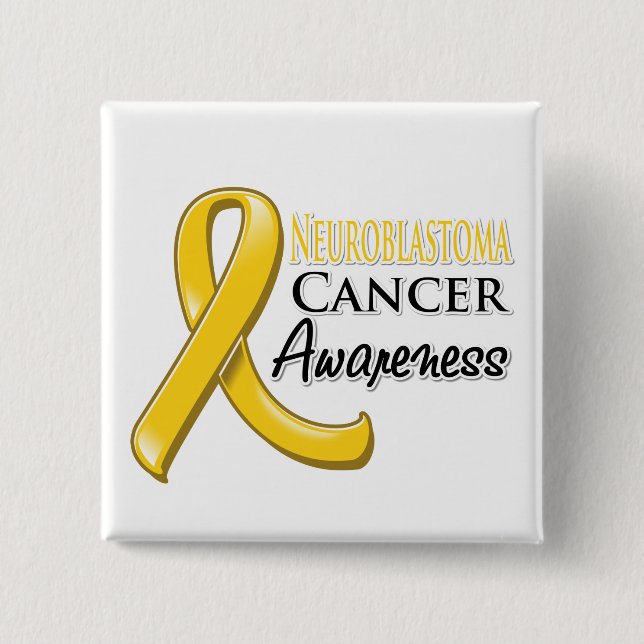 Neuroblastoma Cancer Awareness Ribbon Knapp (Framsida)