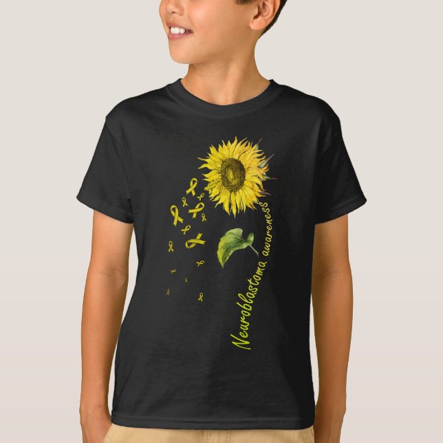 Neuroblastoma Medvetenhet Solros T Shirt (Framsida)