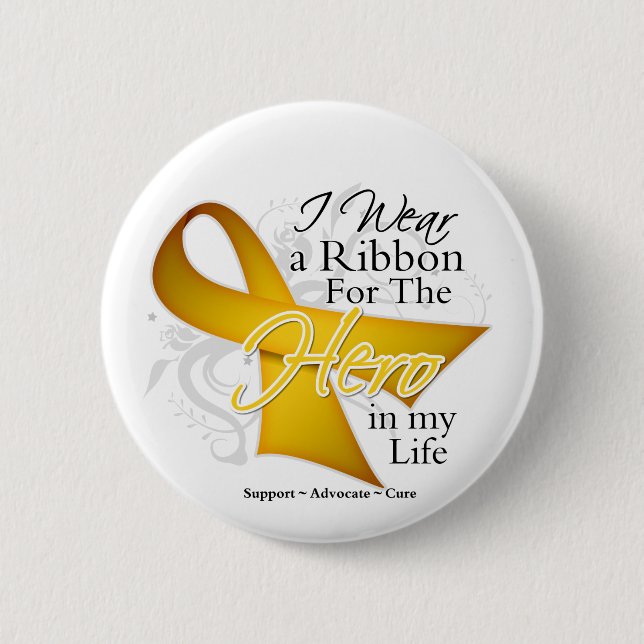 Neuroblastoma Ribbon Hero i mitt liv Knapp (Framsida)