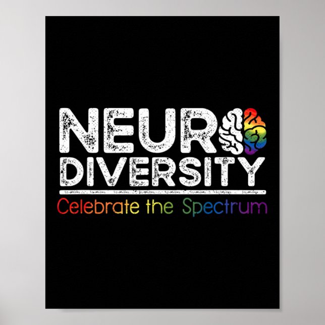 Neurodivergens Fira Psykisk Hälsa Adhd Autism Poster (Framsidan)