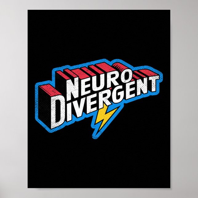 Neurodivergent Adhd Autism Hero Asd Celebrate Neur Poster (Framsidan)