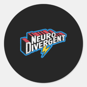 Neurodivergent ADHD Autism Hjälte ASD Firar Neur Runt Klistermärke
