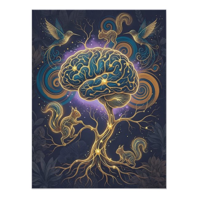 Neurodivergent Brain Tree Poster – Nature Art (Framsidan)