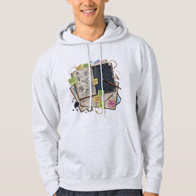 Neurodivergent Chaos Botanical Sketchbook Star Map Hoodie (Framsida)