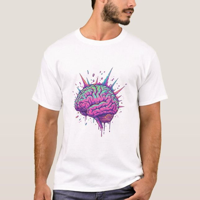 Neurodivergent Cyberpunk Mens T Shirt (Framsida)