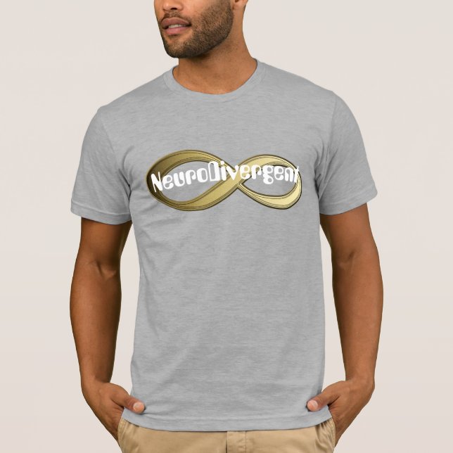 NeuroDivergent Guld Infinity Shirt T (Framsida)