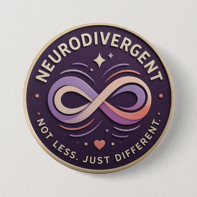 Neurodivergent. Inte Mindre. Bara Annorlunda Påstå Knapp (Framsida)