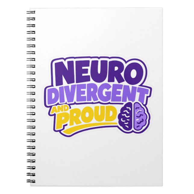 Neurodivergent och stolt hjärna  anteckningsbok (Framsidan)
