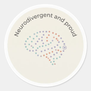 Neurodivergent och stolt hjärna prickkonst dekal runt klistermärke