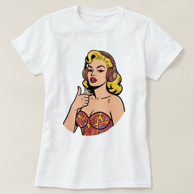 Neurodivergent Pop Art - Öppen sinnad Marilyn-stil T Shirt (Design framsida)