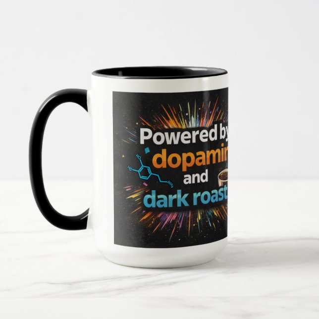  Neurodivergent Powered by Dopamine Coffee  Mugg (Vänster)