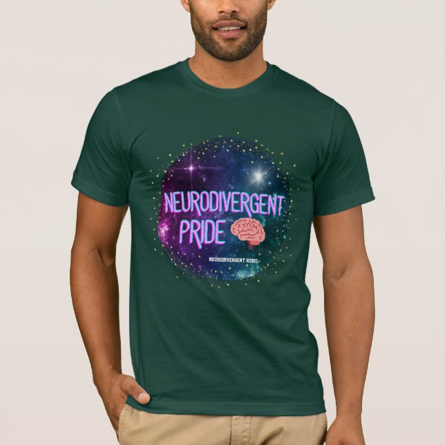 NeuroDivergent Pride Space Brain Shirt T Shirt (Framsida)
