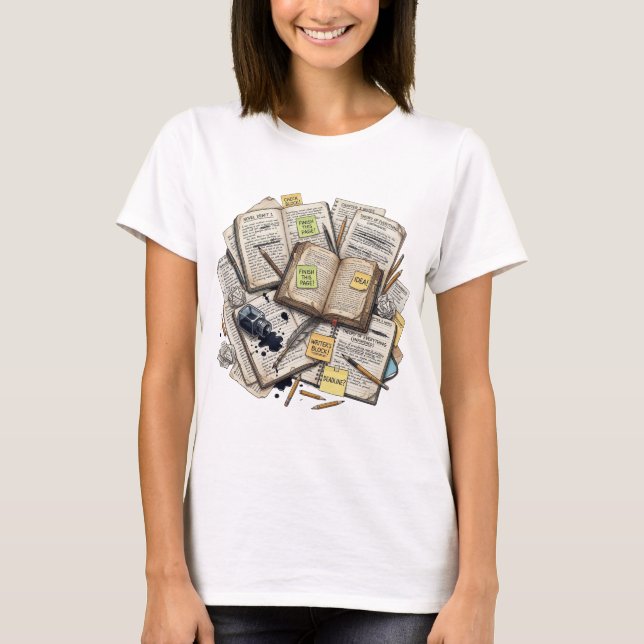 Neurodivergent Retro Vintage Book Ink T Shirt (Framsida)