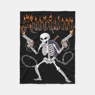 Neurodivergent Skeleton Warrior Autism Awareness Fleecefilt