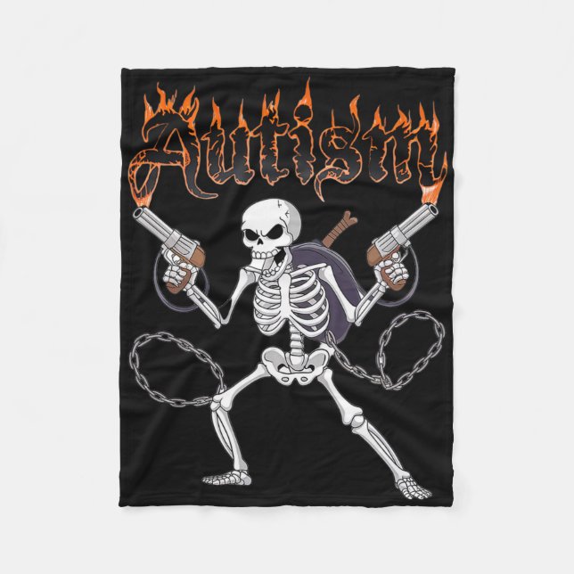 Neurodivergent Skeleton Warrior Autism Awareness Fleecefilt (Framsidan)