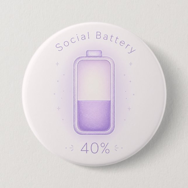 Neurodivergent socialt batteri Autism ADHD AuDHD Knapp (Framsida)