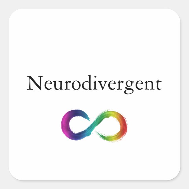 Neurodivergent Sticker Fyrkantigt Klistermärke (Framsida)