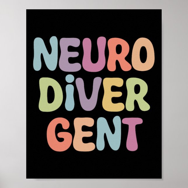 Neurodivergerande autism Autism Awareness Acceptat Poster (Framsidan)