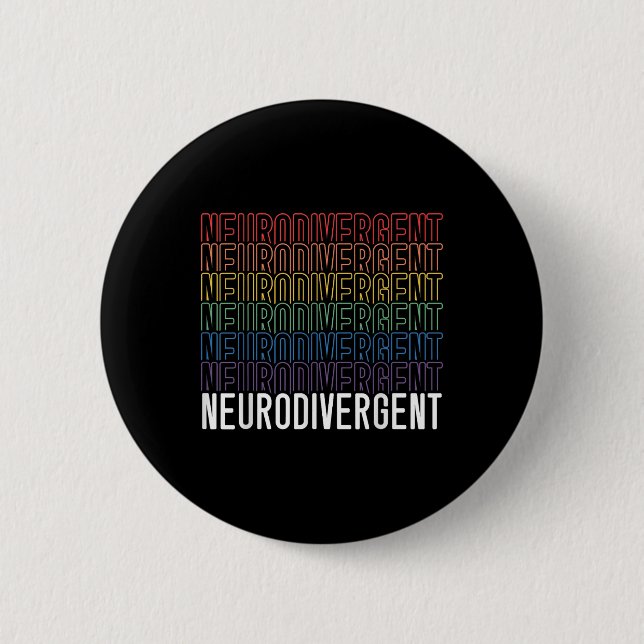 Neurodivergerande neurodiversity Rainbow Adhd Asd Knapp (Framsida)