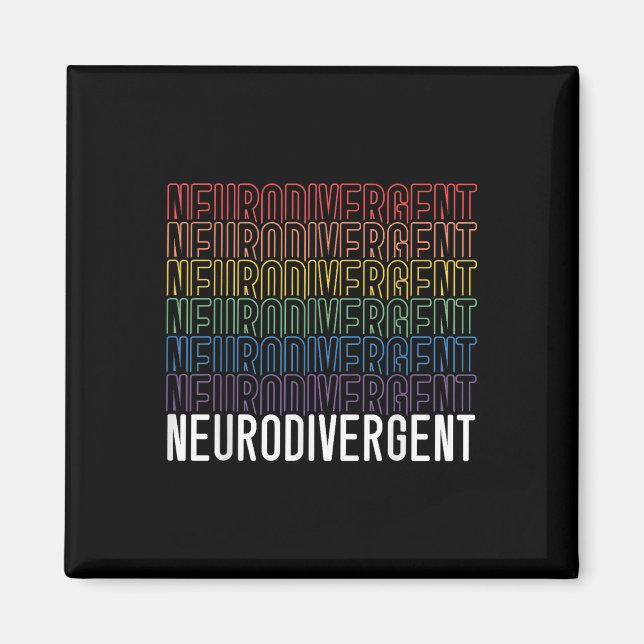 Neurodivergerande neurodiversity Rainbow Adhd Asd Magnet (Framsidan)
