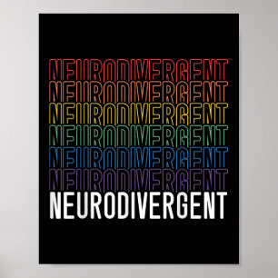 Neurodivergerande neurodiversity Rainbow Adhd Asd Poster