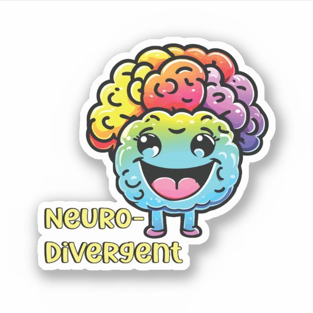 Neurodivergerande | Öka medvetenheten om neurodive Klistermärken (Framsida)