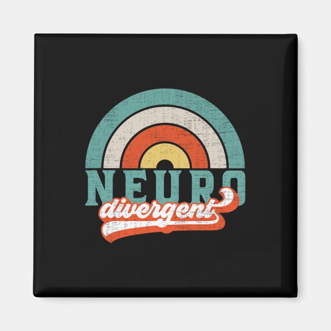 Neurodivergerande Pride för autism Adhd och Asset  Magnet (Framsidan)