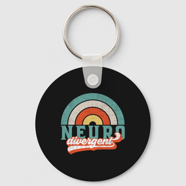 Neurodivergerande Pride för autism Adhd och Asset  Nyckelring (Framsida)