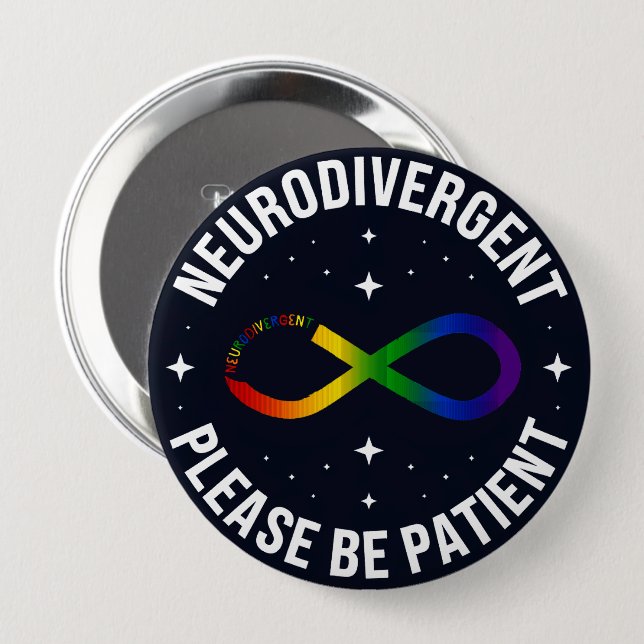 neurodivergerande symbol knapp (Framsida & baksida)