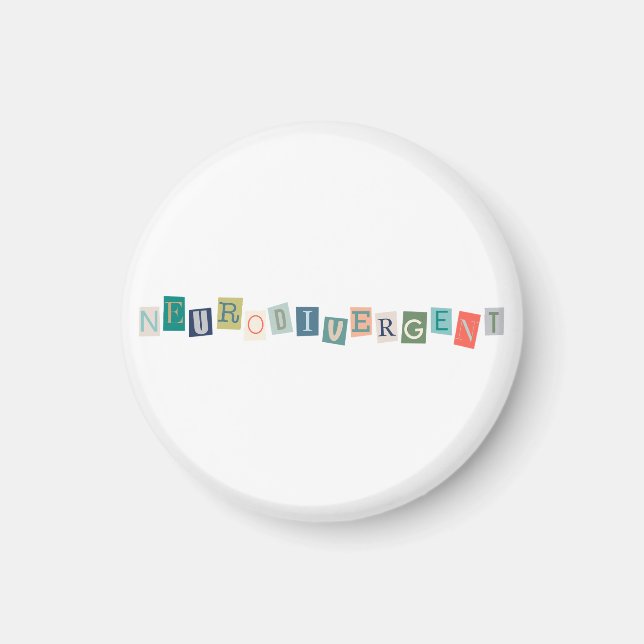 Neurodivergerande typografi Medvetenhet om neurodi Magnet (Framsidan)