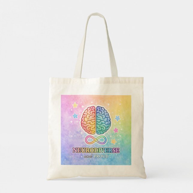 Neurodiverse and Proud Inspirational Quote Pastel Tygkasse (Baksida)