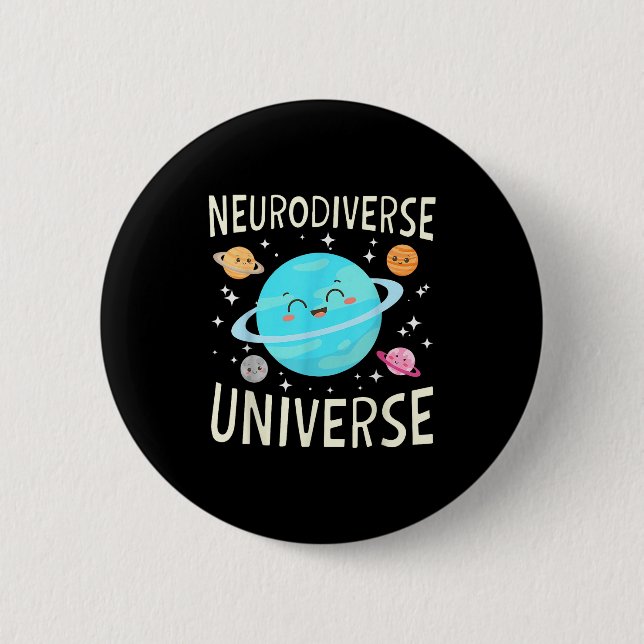 Neurodiverse planet rymd tema galax autism knapp (Framsida)
