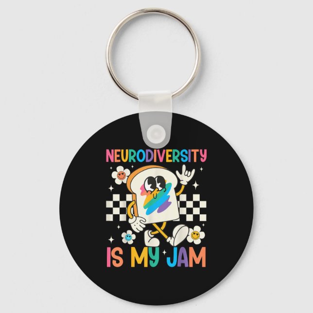 Neurodiversitet är jam inkludering autism medveten nyckelring (Framsida)