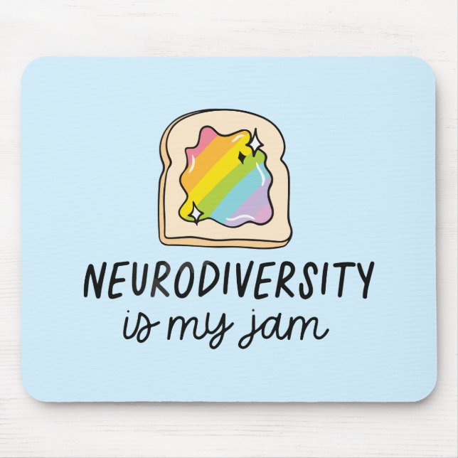 Neurodiversitet Är Min Jam Regnbågs Toast Musmatta (Framsidan)