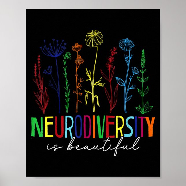 Neurodiversitet är vacker autism medvetenhet poster (Framsidan)