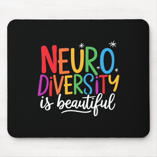 Neurodiversitet Är Vacker Sped Adhd Autism Medvete Musmatta (Framsidan)