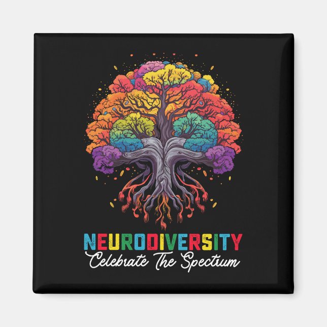 Neurodiversitet Fira Spektrum Autism Magnet (Framsidan)