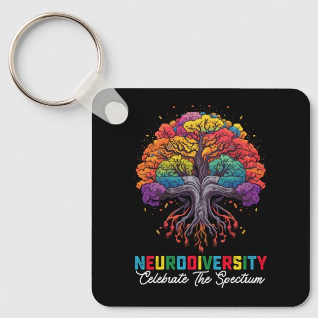 Neurodiversitet Fira Spektrum Autism Nyckelring (Framsida)