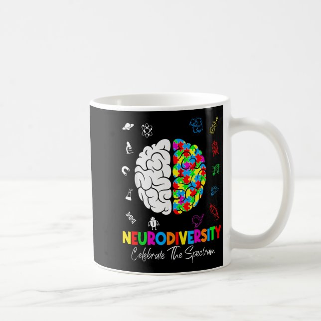 Neurodiversitet Hjärna Autism Medvetenhet ASD ADHD Kaffemugg (Höger)